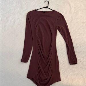 Elegant Long Sleeve Dress in Plum